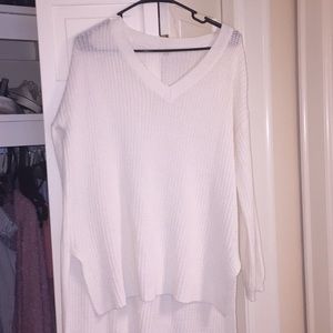 Ambiance white high low sweater